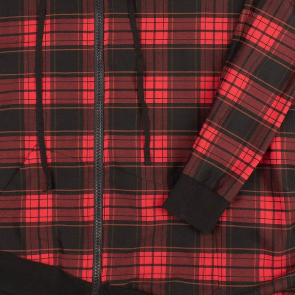 NEW UNRAVEL PROJECT Red and Black Plaid Poncho Jacket Size S $1085 - Picture 3 of 5